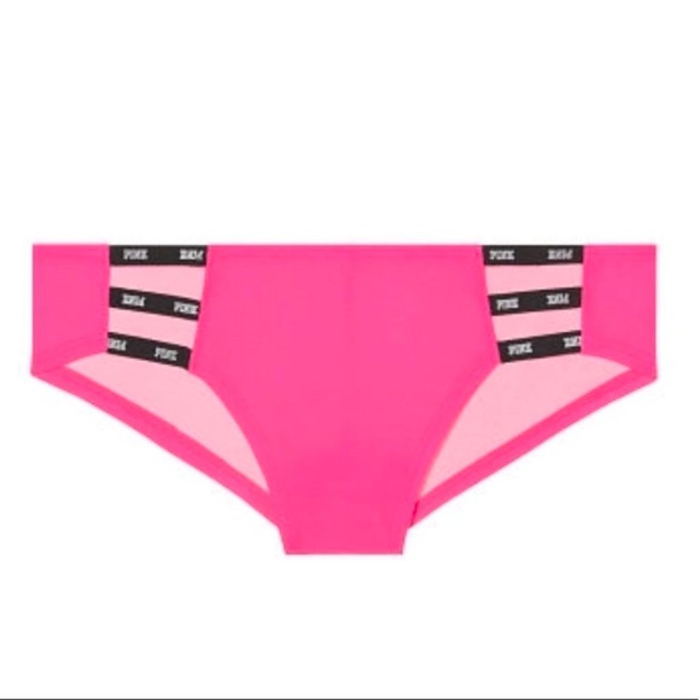 New Victoria’s Secret PINK Mini Logo Strappy Cheekies Panties - XSmall
